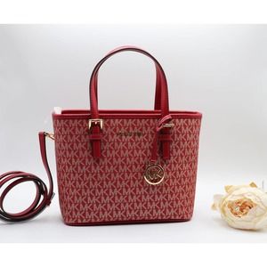 NEW MICHAEL KORS JET SET XS LOGO TOP ZIP TOTE BAG - NEW METALLIC COLOR